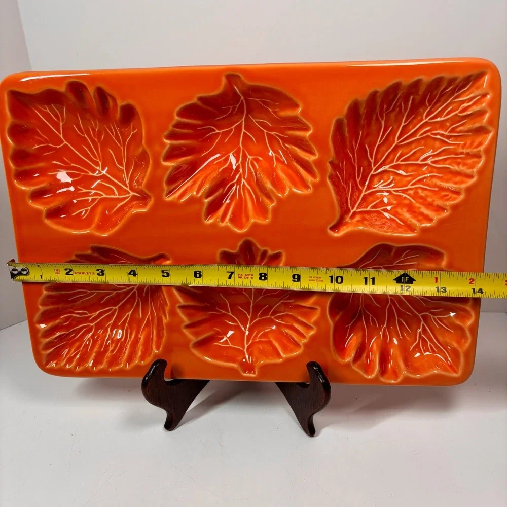 Farval Fall Leaves Leaf Serving Server Tray Candy Snack Nut Jello Mold 9